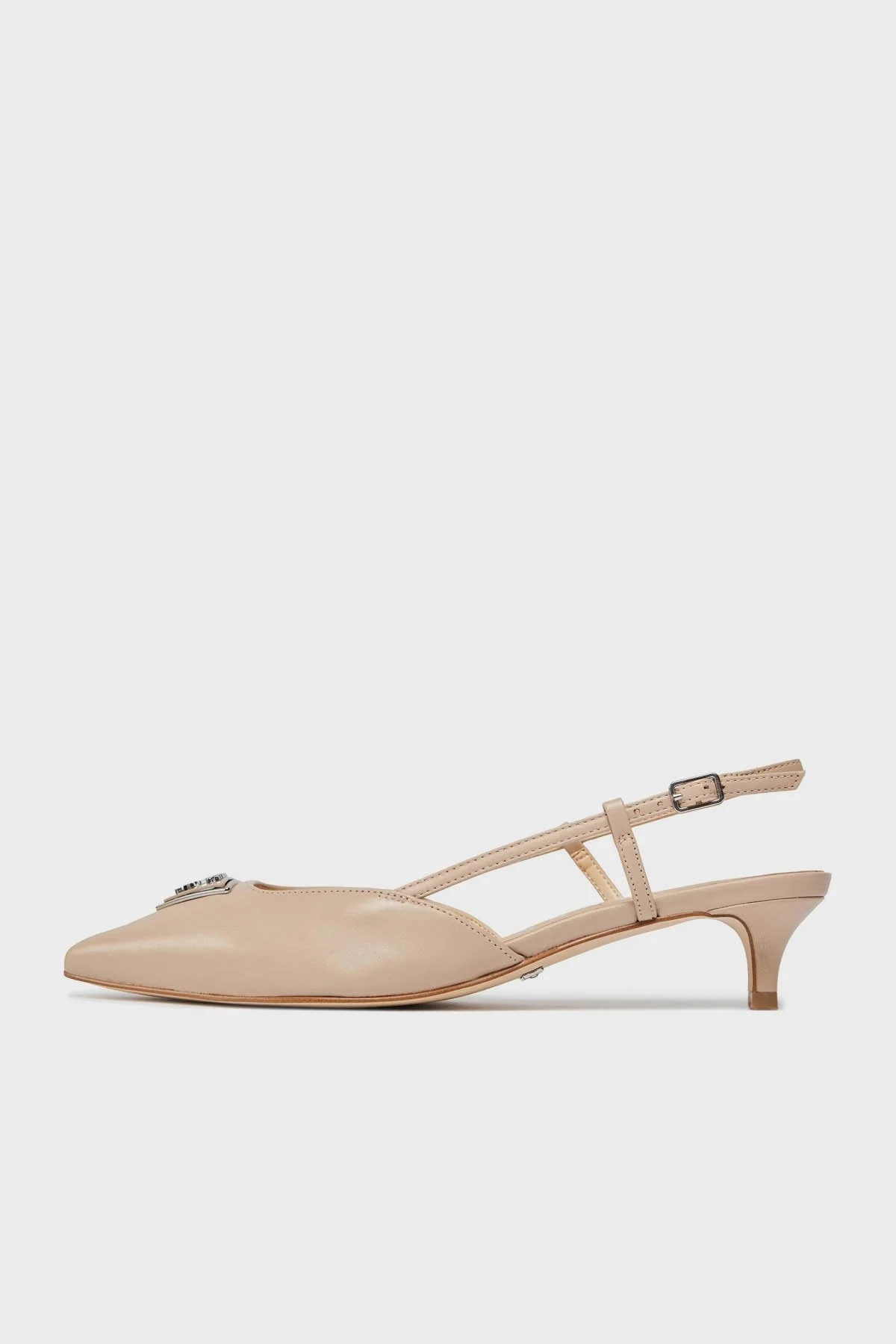 Guess Jesson Hakiki Deri Kısa Topuklu Slingback FLPJESLEA05TAUPE Bayan Ayakkabı FLPJESLEA05 TAUPE BEJ - 2
