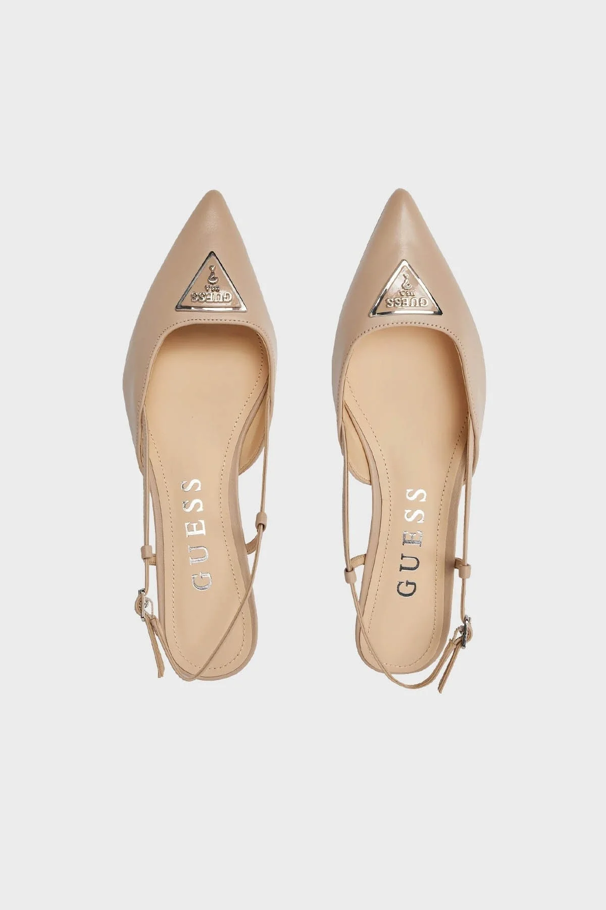 Guess Jesson Hakiki Deri Kısa Topuklu Slingback FLPJESLEA05TAUPE Bayan Ayakkabı FLPJESLEA05 TAUPE BEJ - 5