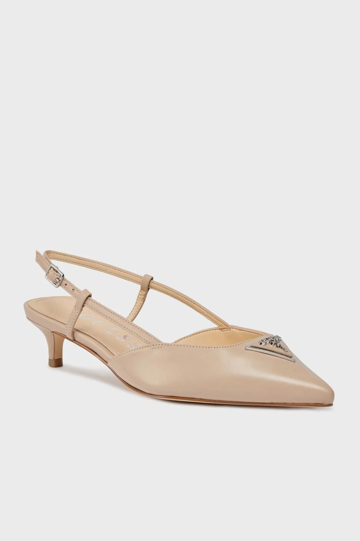 Guess Jesson Hakiki Deri Kısa Topuklu Slingback FLPJESLEA05TAUPE Bayan Ayakkabı FLPJESLEA05 TAUPE BEJ - 6