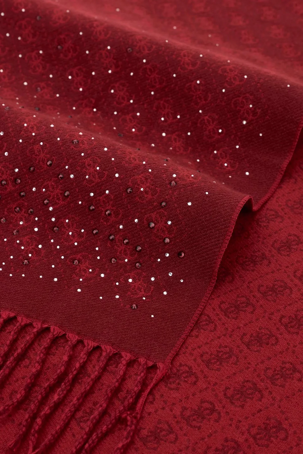 Guess Jewels Logolu 65 x 180 cm AW5658POL03 Kadın Şal AW5658 POL03 BUR Bordo - 3