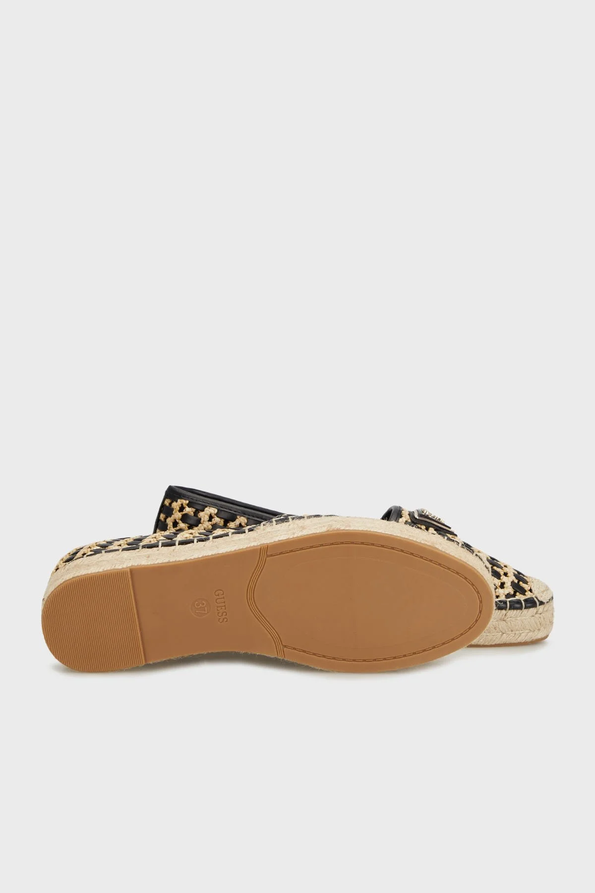 Guess Jolandon Logolu Hasır FLJDNNFAB14 Kadın Espadril FLJDNN FAB14 BLACK SİYAH - 5