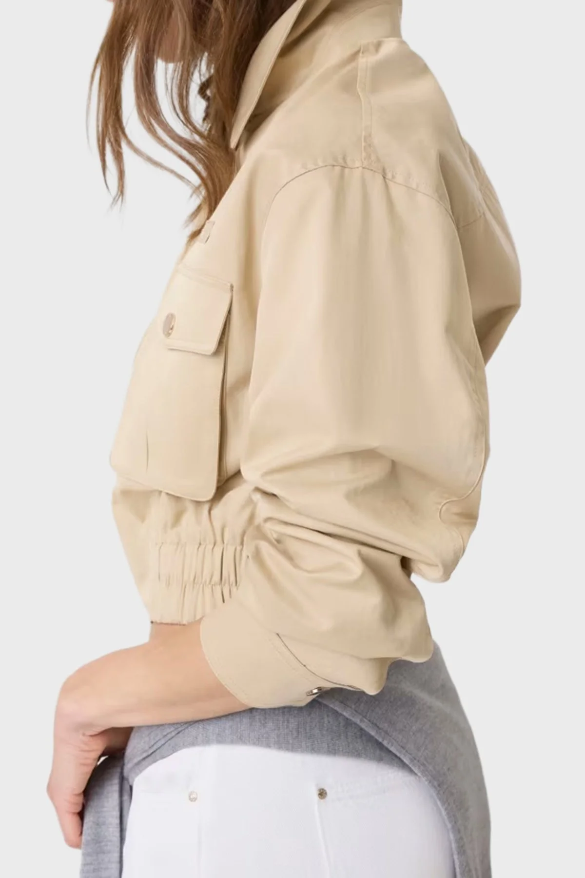 Guess Juliane Pamuklu Regular Fit Crop Ceket W6YL20W2910 Kadın Mont W6YL20 W2910 A117 Bej - 5