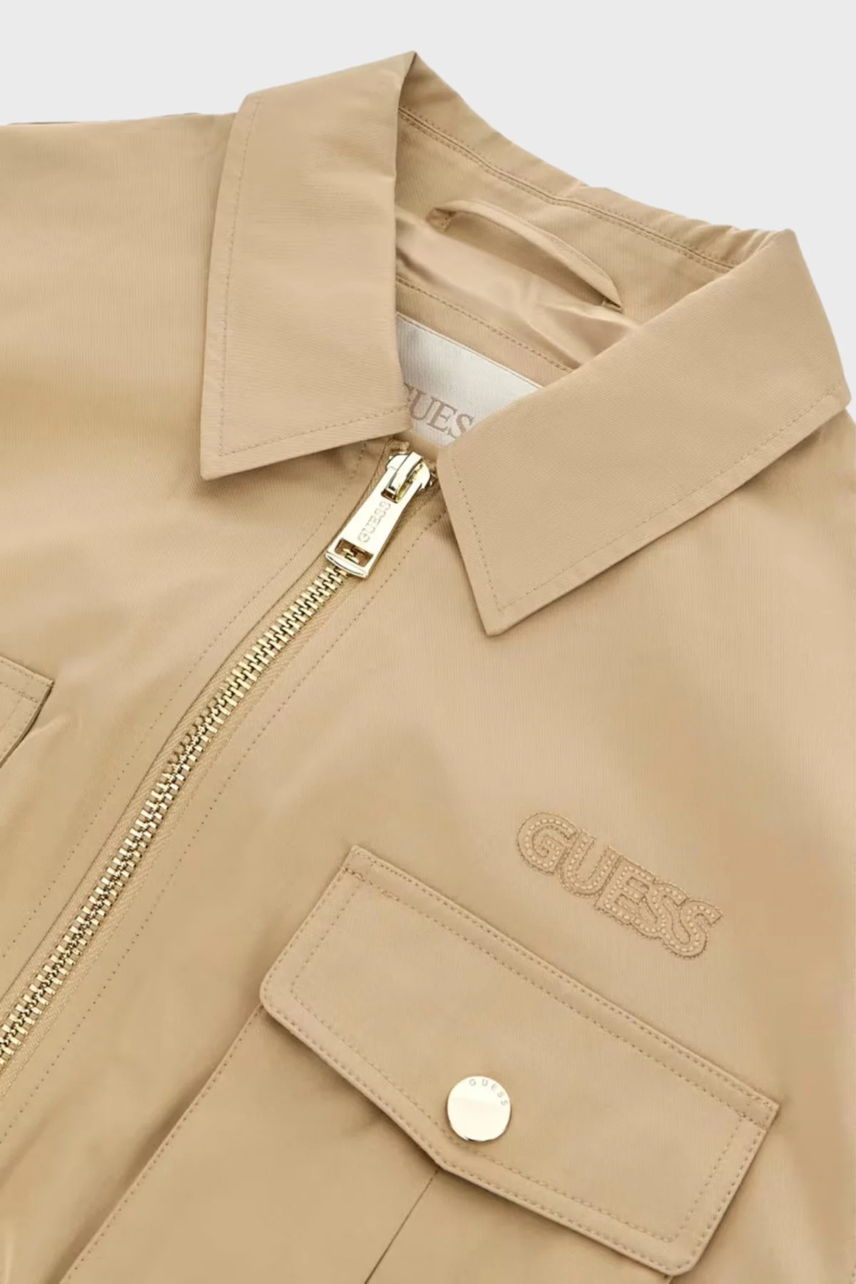 Guess Juliane Pamuklu Regular Fit Crop Ceket W6YL20W2910 Kadın Mont W6YL20 W2910 A117 Bej - 7