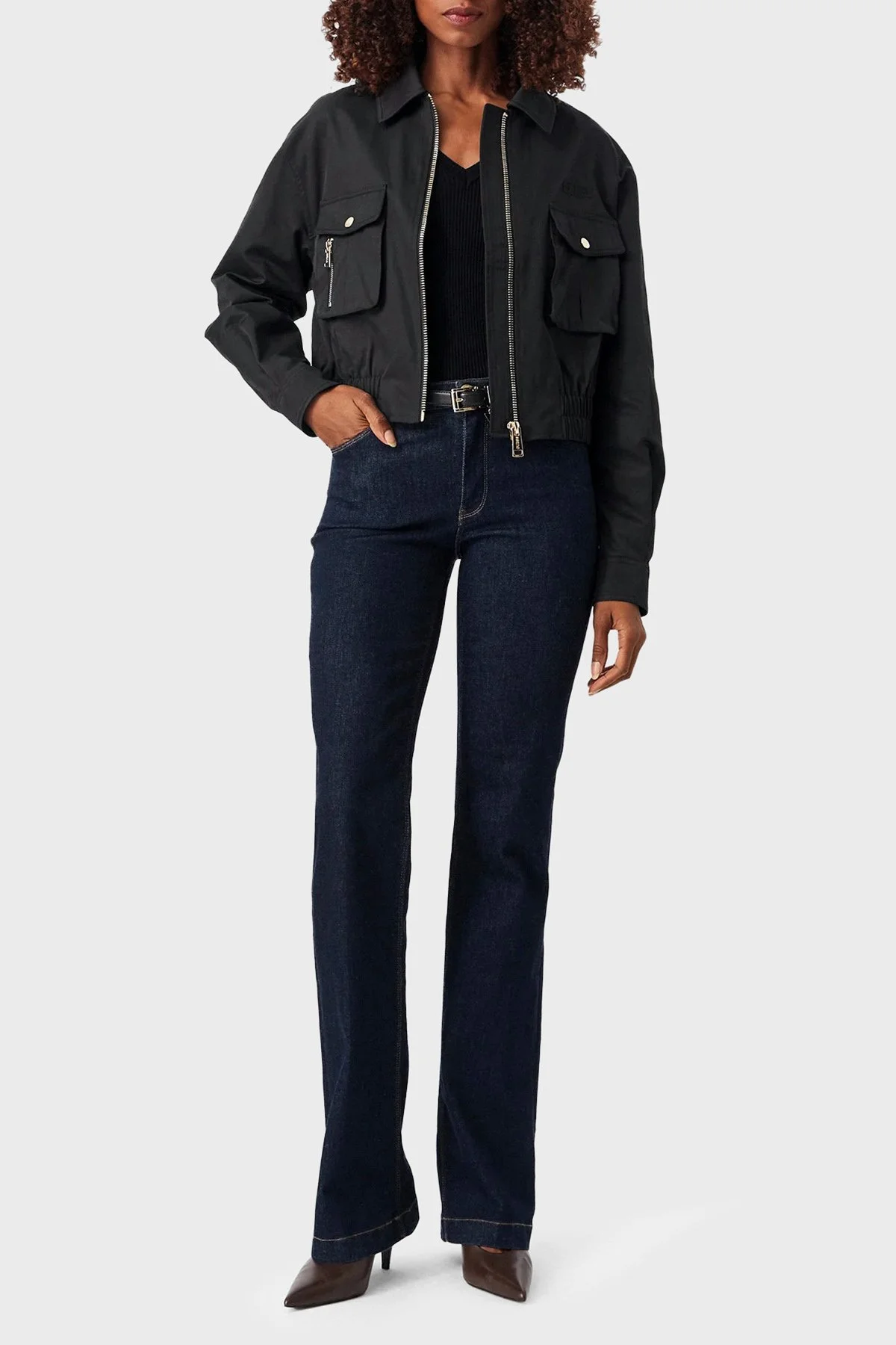 Guess Juliane Pamuklu Regular Fit Crop Ceket W6YL20W2910 Kadın Mont W6YL20 W2910 JBLK Siyah - 2