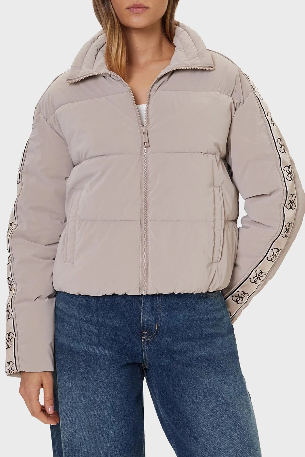 Guess Kapitoneli Logolu Regular Fit Dik Yaka Şişme V5BL11WGYC2 Bayan Mont V5BL11 WGYC2 A12B PUDRA - 1