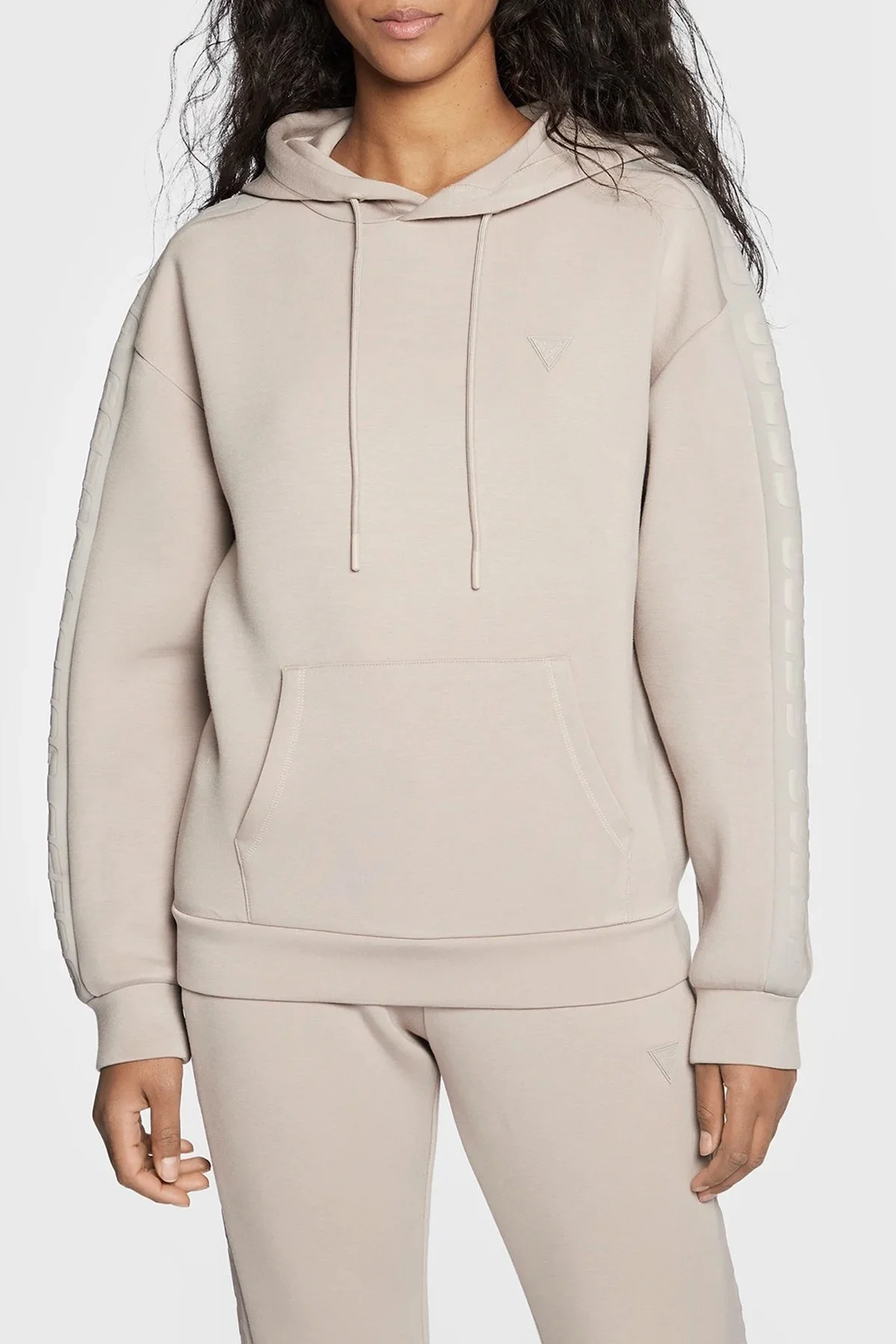 Guess Kapüşonlu Kanguru Cepli Regular Fit Brenda Bayan Sweat V2YQ18K7UW2 TRTP GRİ - 1