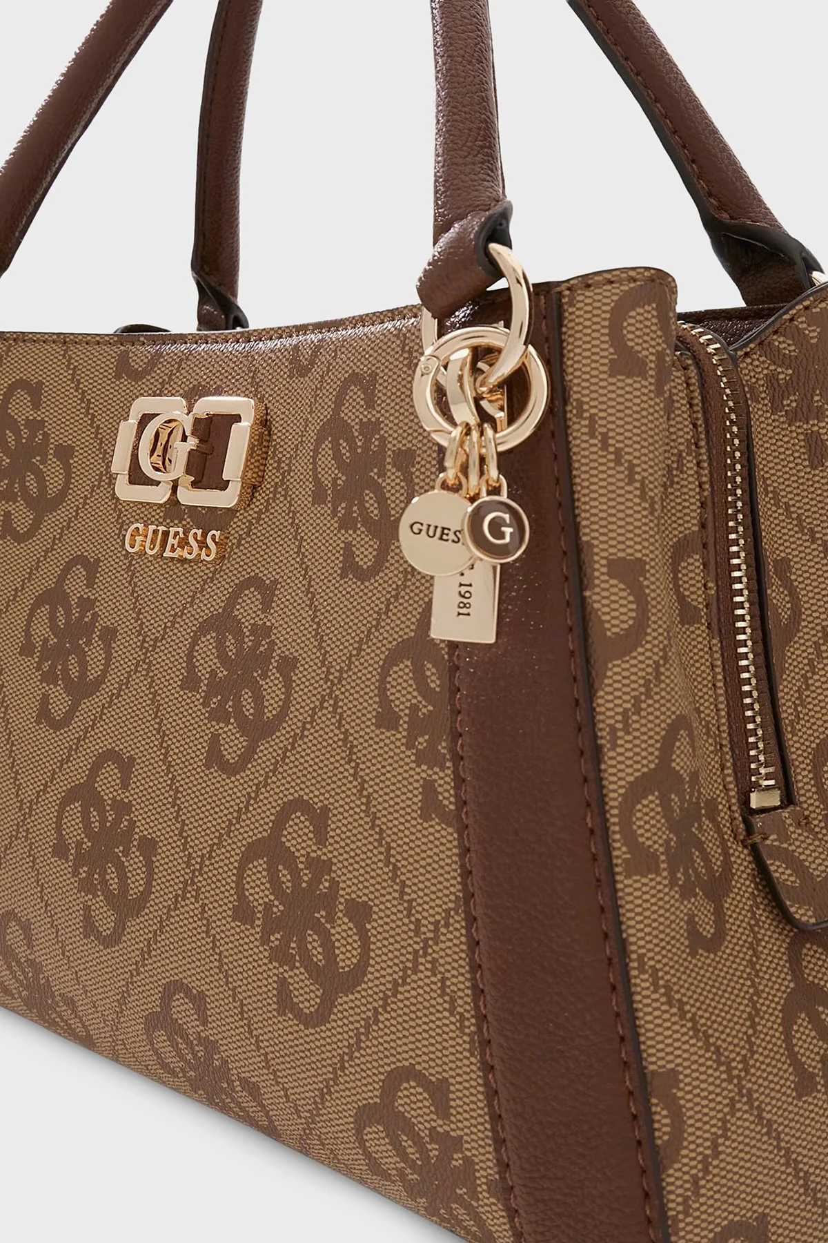 Guess Karnilla 4G Logolu Çıkarılabilir Askılı HWOS9901060 Bayan Çanta HWOS99 01060 LGW KAHVE - 5