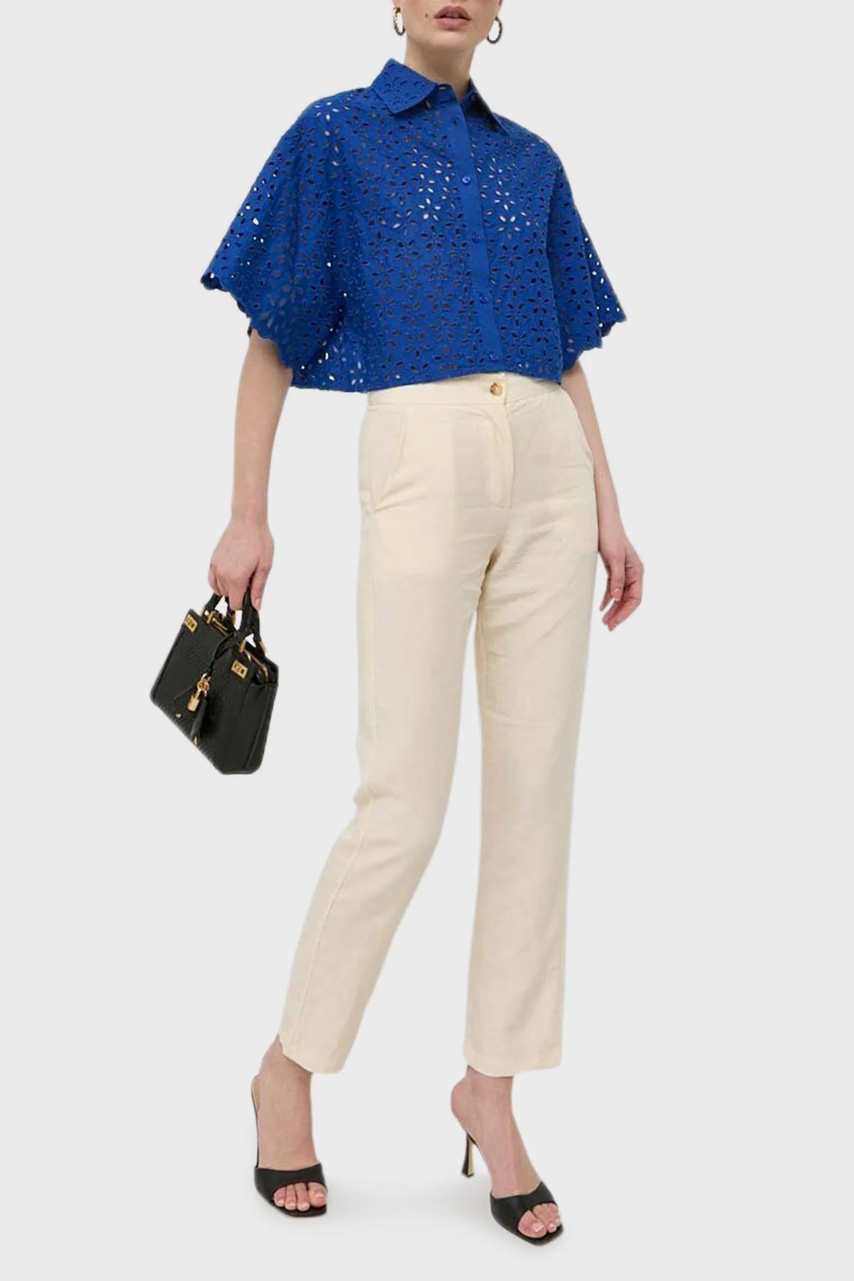 Guess Katey Delikli Çıkarılabilir Omuz Askılı Mini Bayan Çanta HWWH8769730 BLA SİYAH - 2