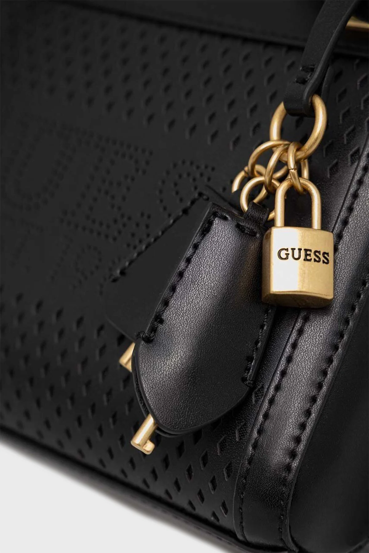 Guess Katey Delikli Çıkarılabilir Omuz Askılı Mini Bayan Çanta HWWH8769730 BLA SİYAH - 4