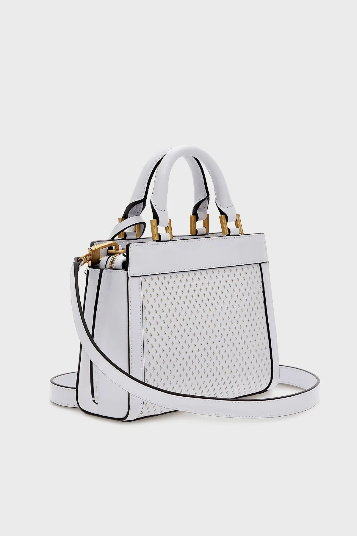 Guess Katey Delikli Çıkarılabilir Omuz Askılı Mini Bayan Çanta HWWH8769730 WHI BEYAZ - 3