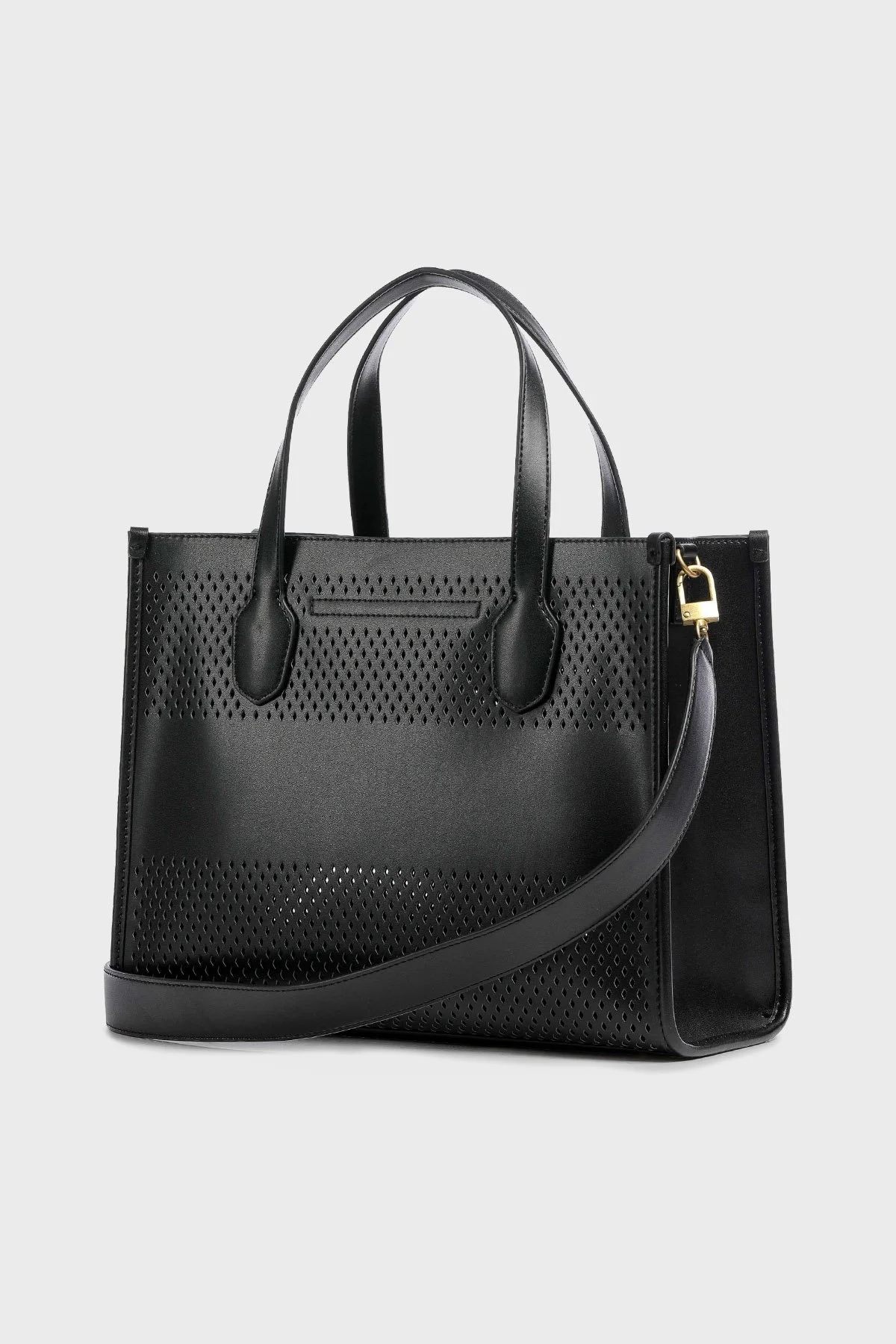 Guess Katey Fermuarlı Mini İç Bölmeli Delikli Omuz Bayan Çanta HWWH8769220 BLA SİYAH - 3