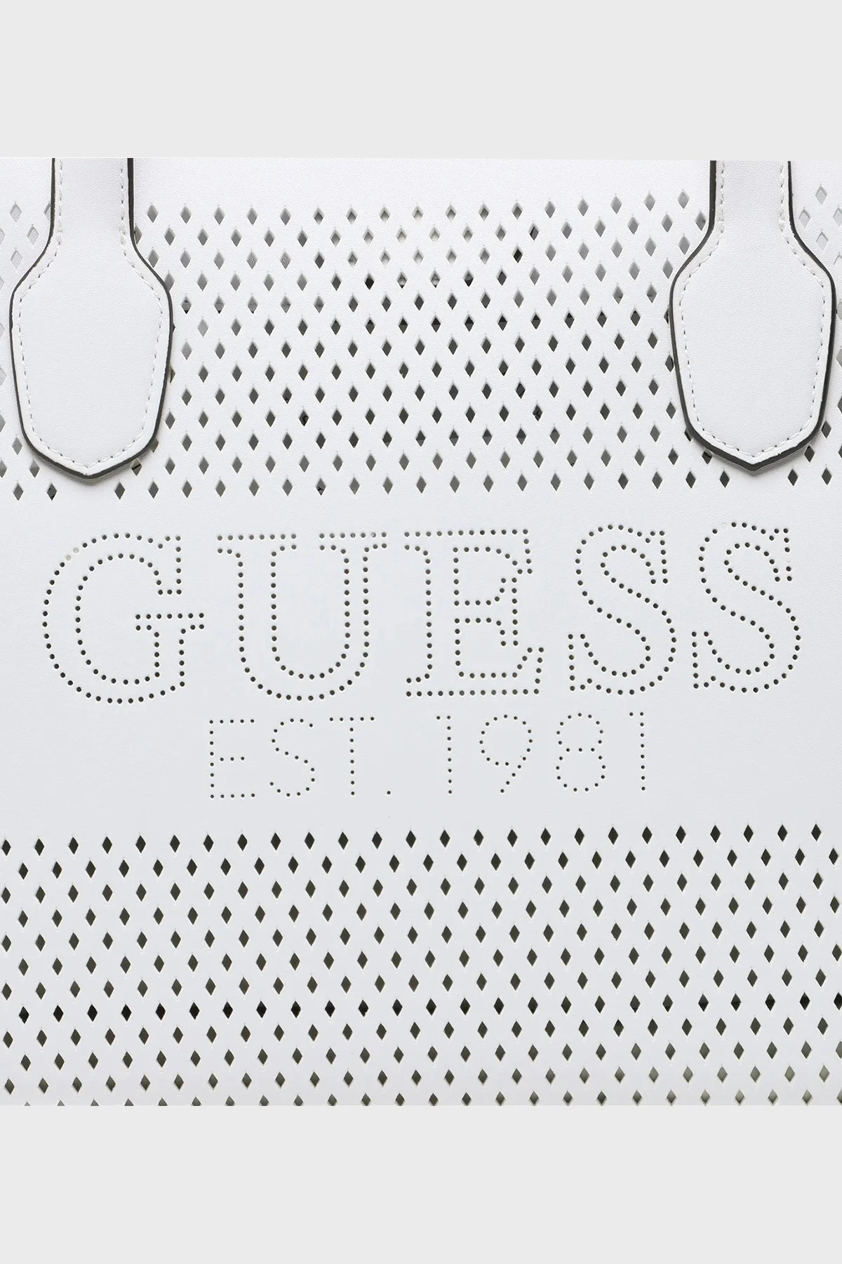 Guess Katey Fermuarlı Mini İç Bölmeli Delikli Omuz Bayan Çanta HWWH8769220 WHI BEYAZ - 4
