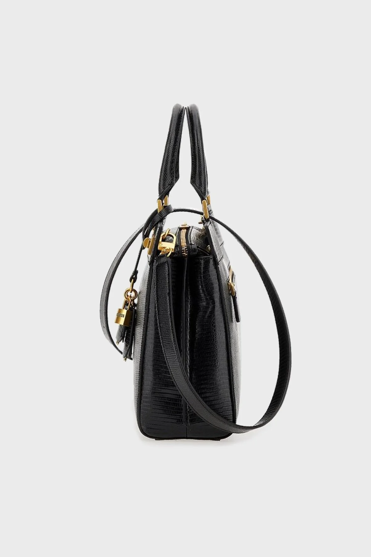 Guess Katey Logolu Asma Kilit Detaylı Zincirli Omuz Askılı Bayan Çanta HWKA7870260 BLA SİYAH - 2