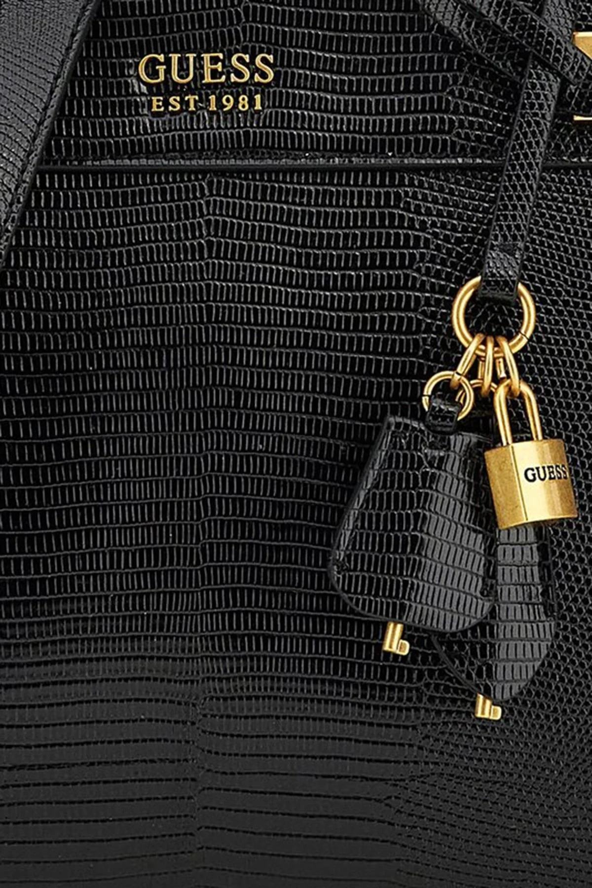 Guess Katey Logolu Asma Kilit Detaylı Zincirli Omuz Askılı Bayan Çanta HWKA7870260 BLA SİYAH - 4