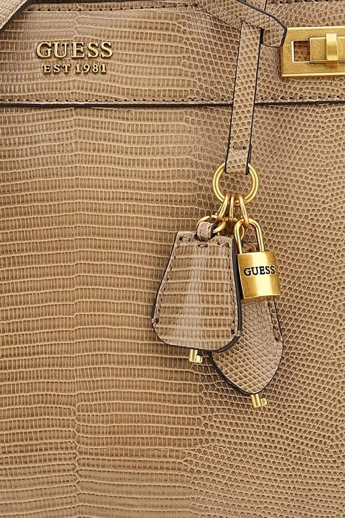Guess Katey Logolu Asma Kilit Detaylı Zincirli Omuz Askılı Bayan Çanta HWKA7870260 DRT KAHVE - 5