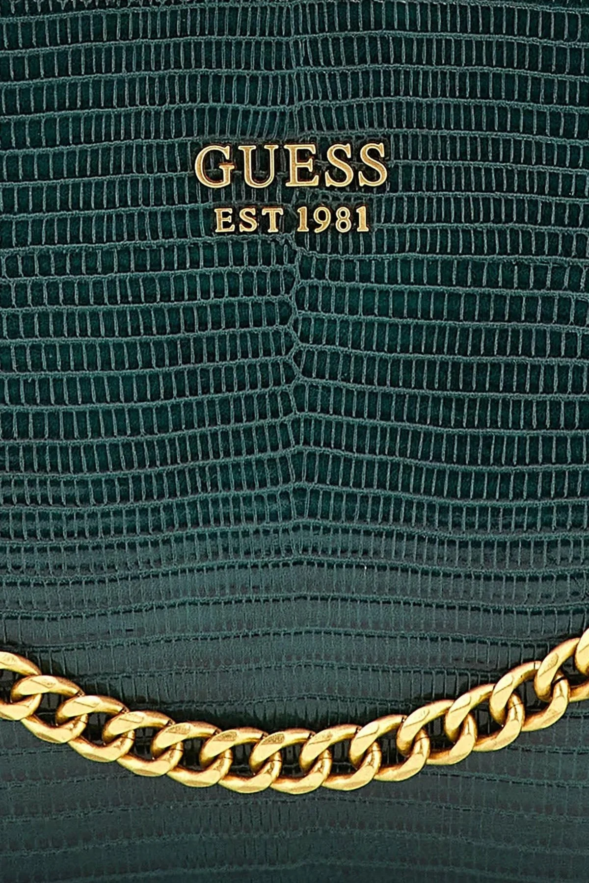 Guess Katey Logolu Timsah Desenli Zincirli Çapraz Askılı Mini Bayan Çanta HWKA7870720 FOR HAKİ - 4