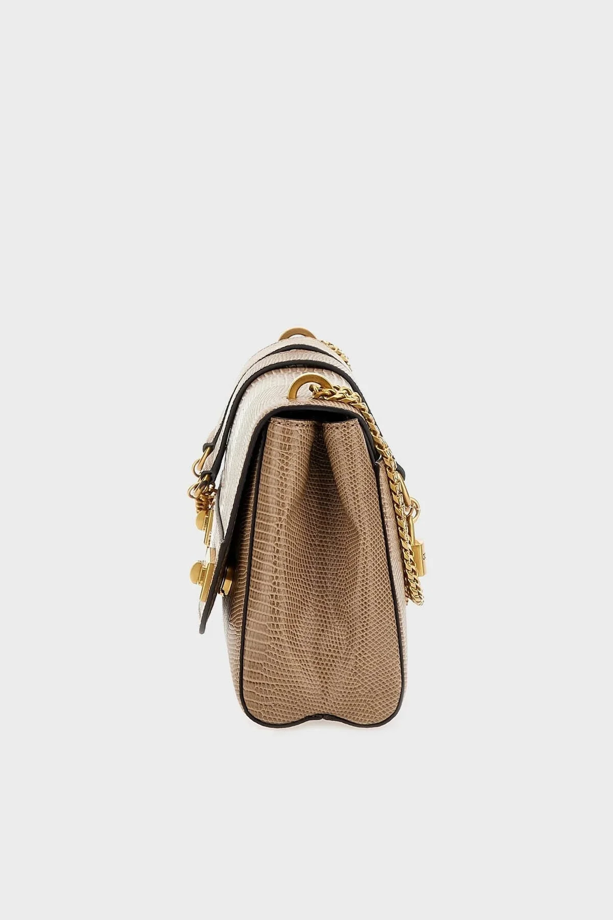 Guess Katey Logolu Timsah Desenli Zincirli Omuz Askılı Çapraz Bayan Çanta HWKA7870190 DRT KAHVE - 4