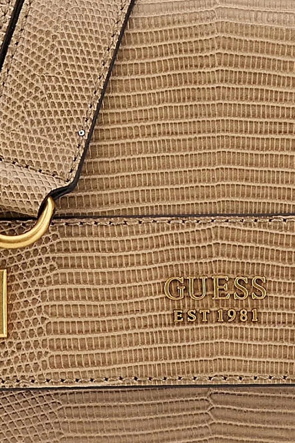 Guess Katey Logolu Timsah Desenli Zincirli Omuz Askılı Çapraz Bayan Çanta HWKA7870190 DRT KAHVE - 5