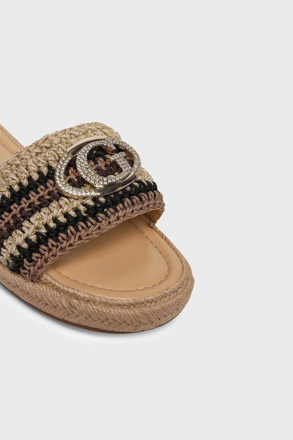 Guess Kaylis Logolu Örgü Detaylı FLJKLIFAB03 Bayan Terlik FLJKLI FAB03 BLACK SİYAH - 4