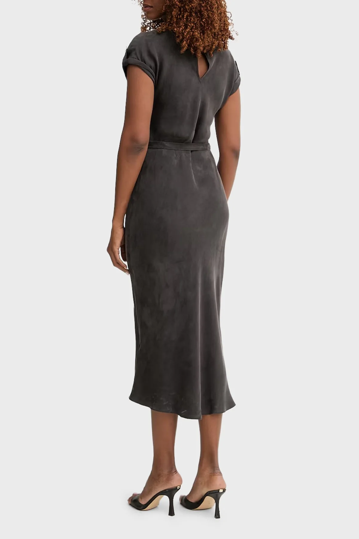 Guess Kemerli Bisiklet Yaka Midi Boy W6GK50W1950 Kadın Elbise W6GK50 W1950 JBLK SİYAH - 2