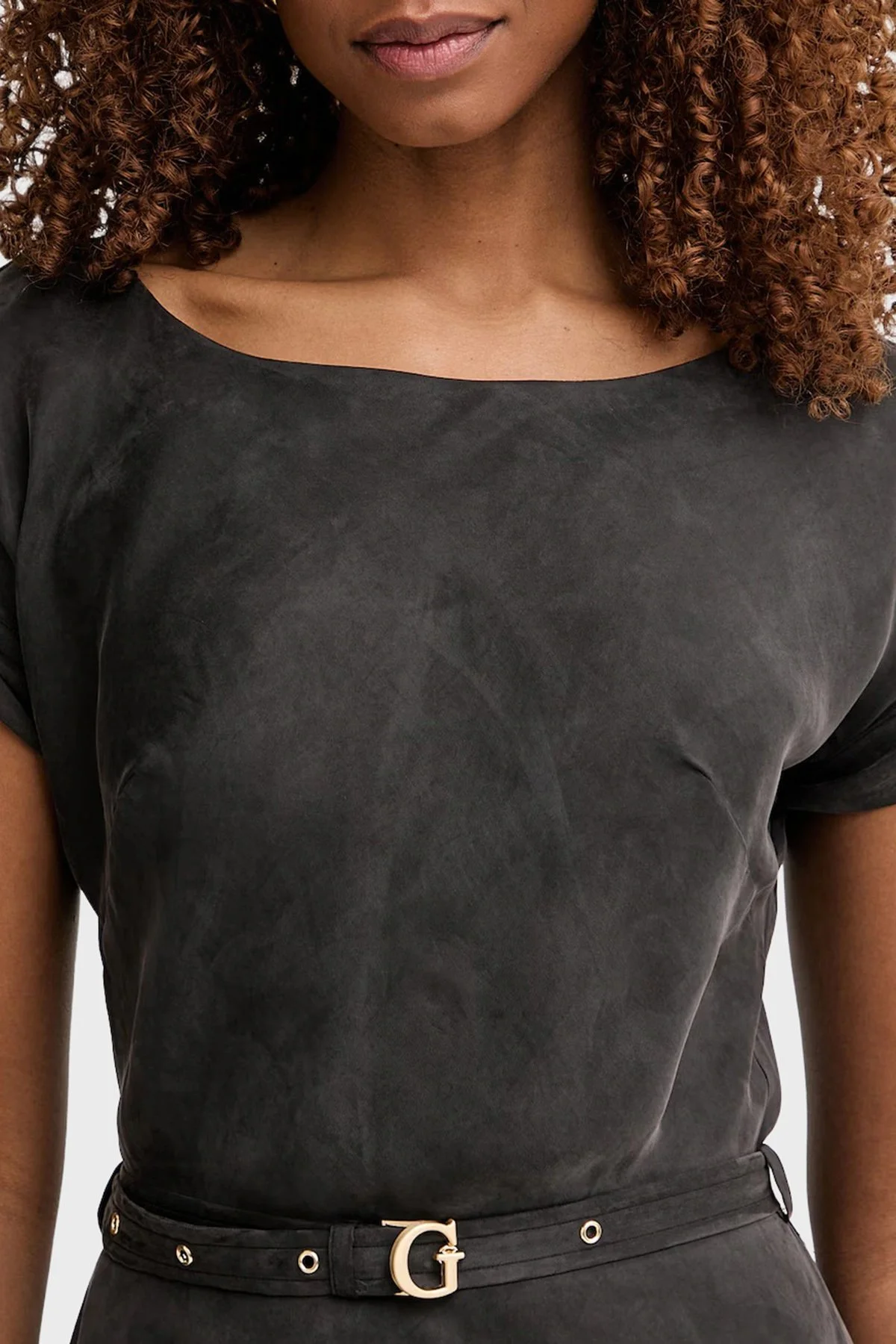 Guess Kemerli Bisiklet Yaka Midi Boy W6GK50W1950 Kadın Elbise W6GK50 W1950 JBLK SİYAH - 4