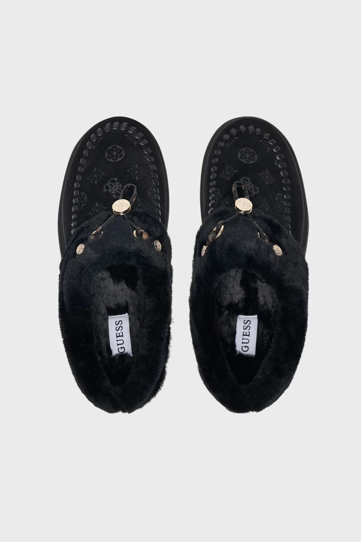Guess Kendry Logolu Kalın Tabanlı Süet FLFKEYLEA19 Kadın Ayakkabı FLFKEY LEA19 BLACK Siyah - 11
