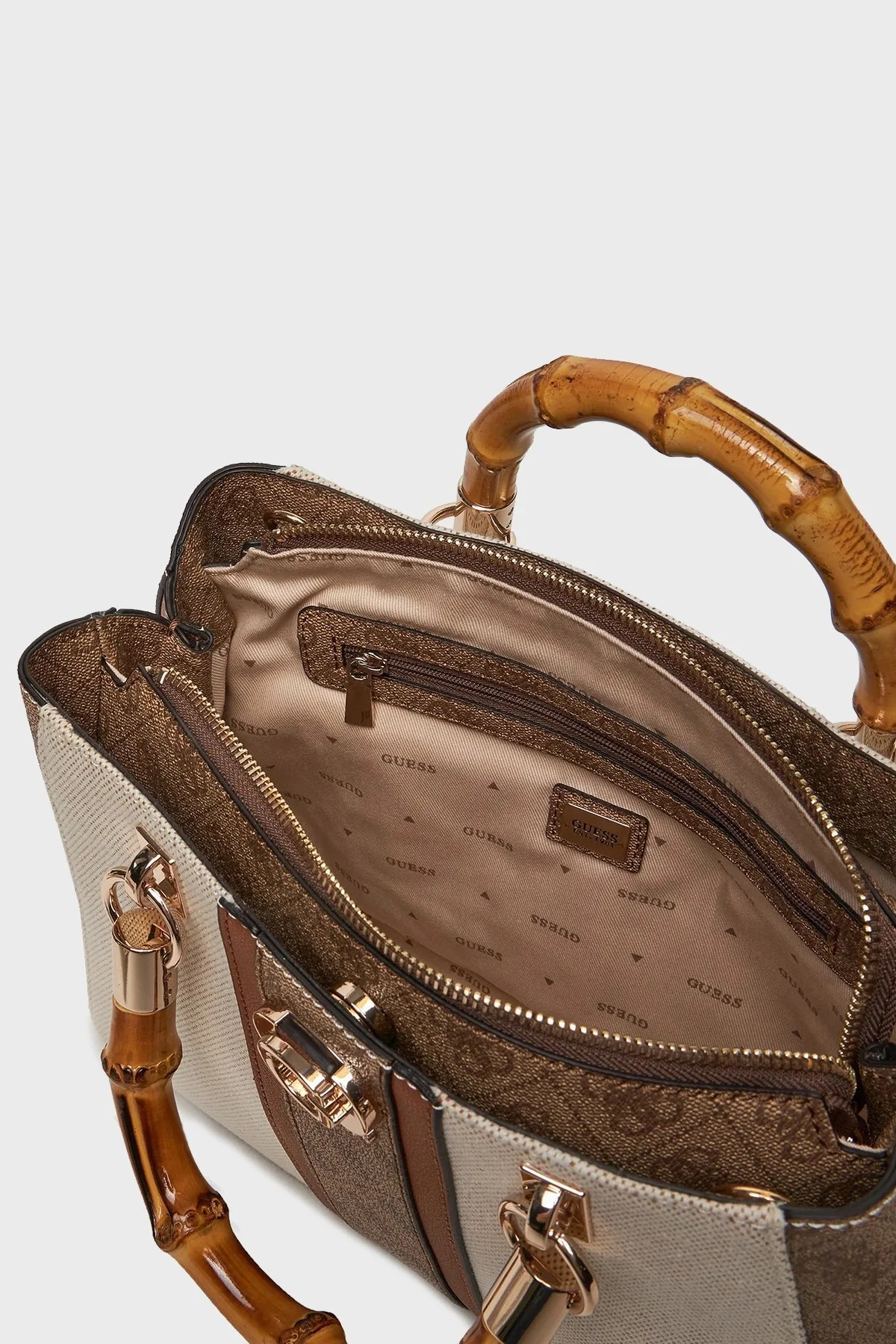 Guess Kerima Ayarlanabilir Omuz Askılı HWAG9337060 Bayan Çanta HWAG93 37060 NLL KAHVE-KREM - 5