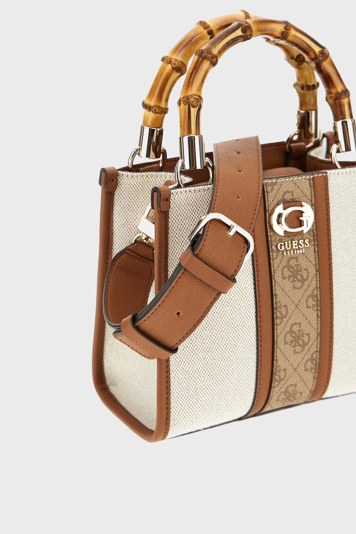 Guess Kerima Logolu Ayarlanabilir Askılı HWAG9337770 Bayan Çanta HWAG93 37770 NLL KAHVE-KREM - 3