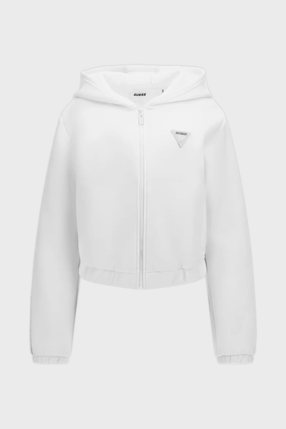 Guess Kiara Scuba Kapüşonlu Crop V4GQ15FL04P Bayan Sweat V4GQ15 FL04P G011 BEYAZ - 5