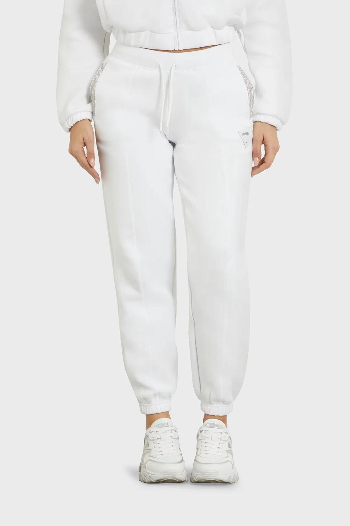 Guess Kiara Scuba Regular Fit Jogger Spor V4GB14FL04P Bayan Pantolon V4GB14 FL04P G011 BEYAZ - 1