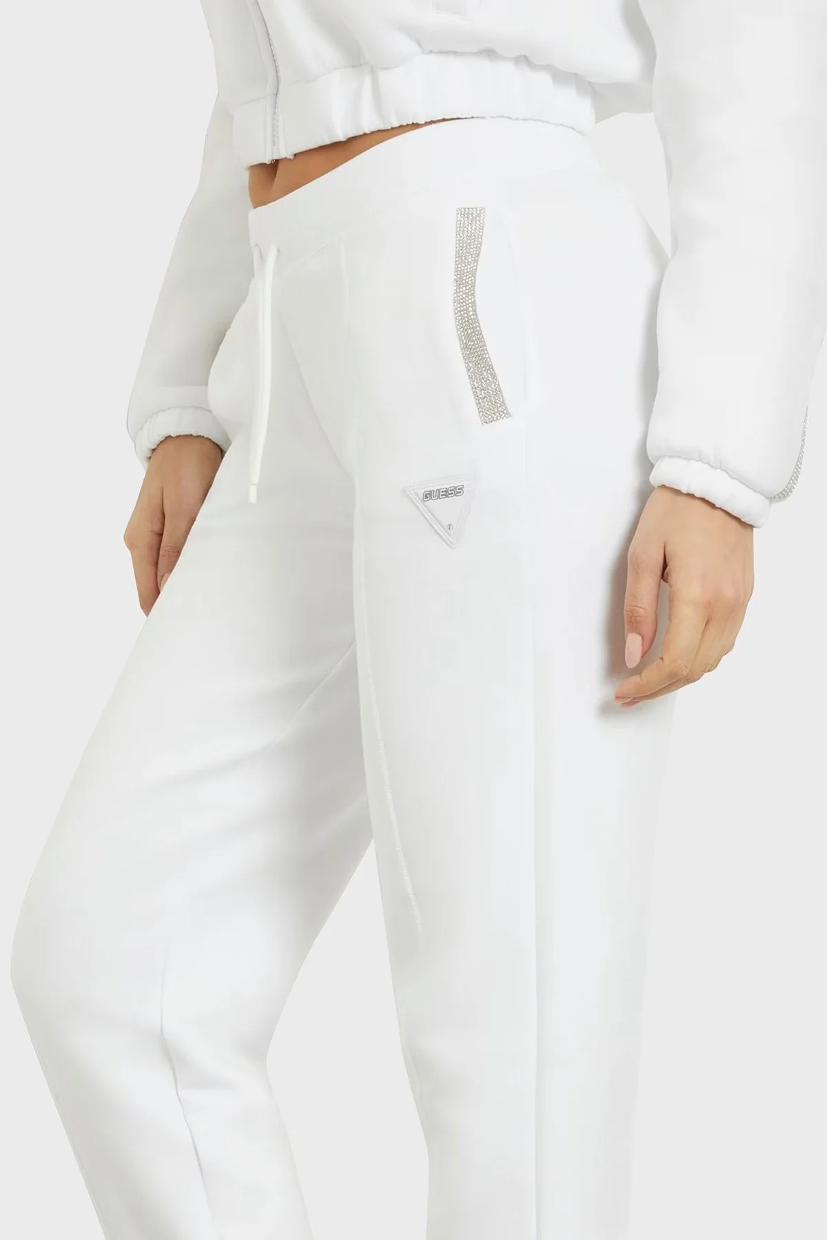 Guess Kiara Scuba Regular Fit Jogger Spor V4GB14FL04P Bayan Pantolon V4GB14 FL04P G011 BEYAZ - 4