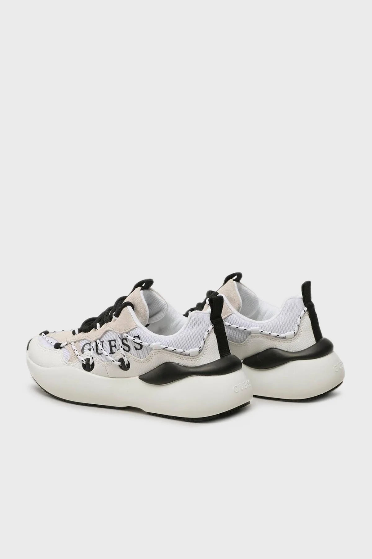 Guess Kimbir Süet Detaylı Spor Bayan Ayakkabı FL5KIM ELE12 WHBLK BEYAZ - 3