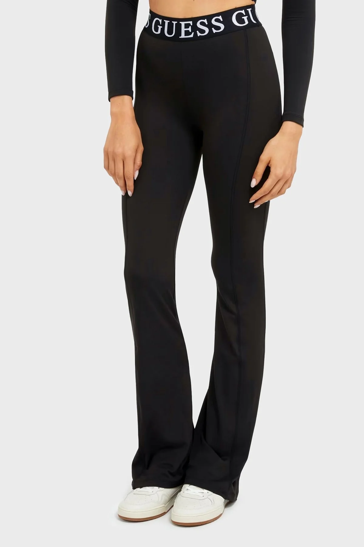 Guess Kiran Streç Regular Fit Yüksek Bel V3BB12MC04Z Bayan Pantolon V3BB12 MC04Z JBLK SİYAH - 1