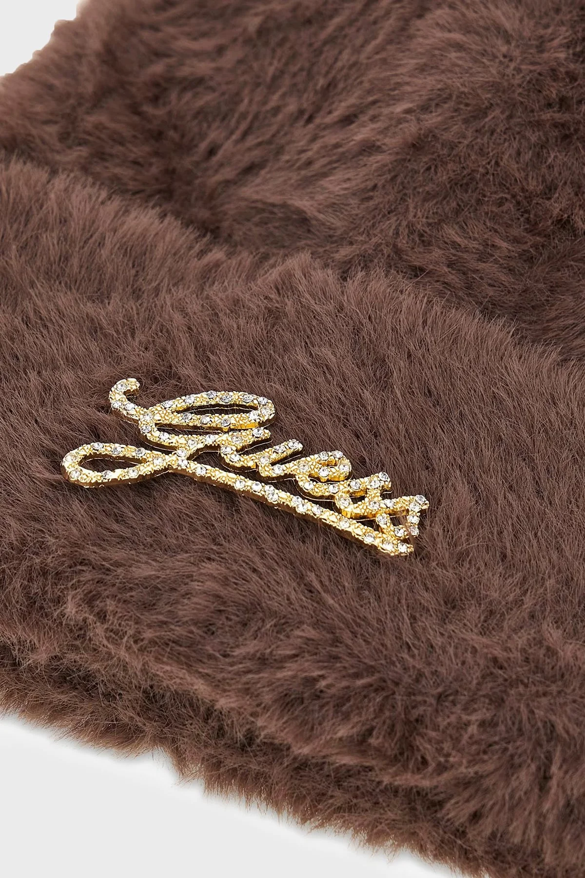 Guess Knitted Logolu Örme AW5633POL01 Kadın Bere AW5633 POL01 BTC Koyu kahve - 4