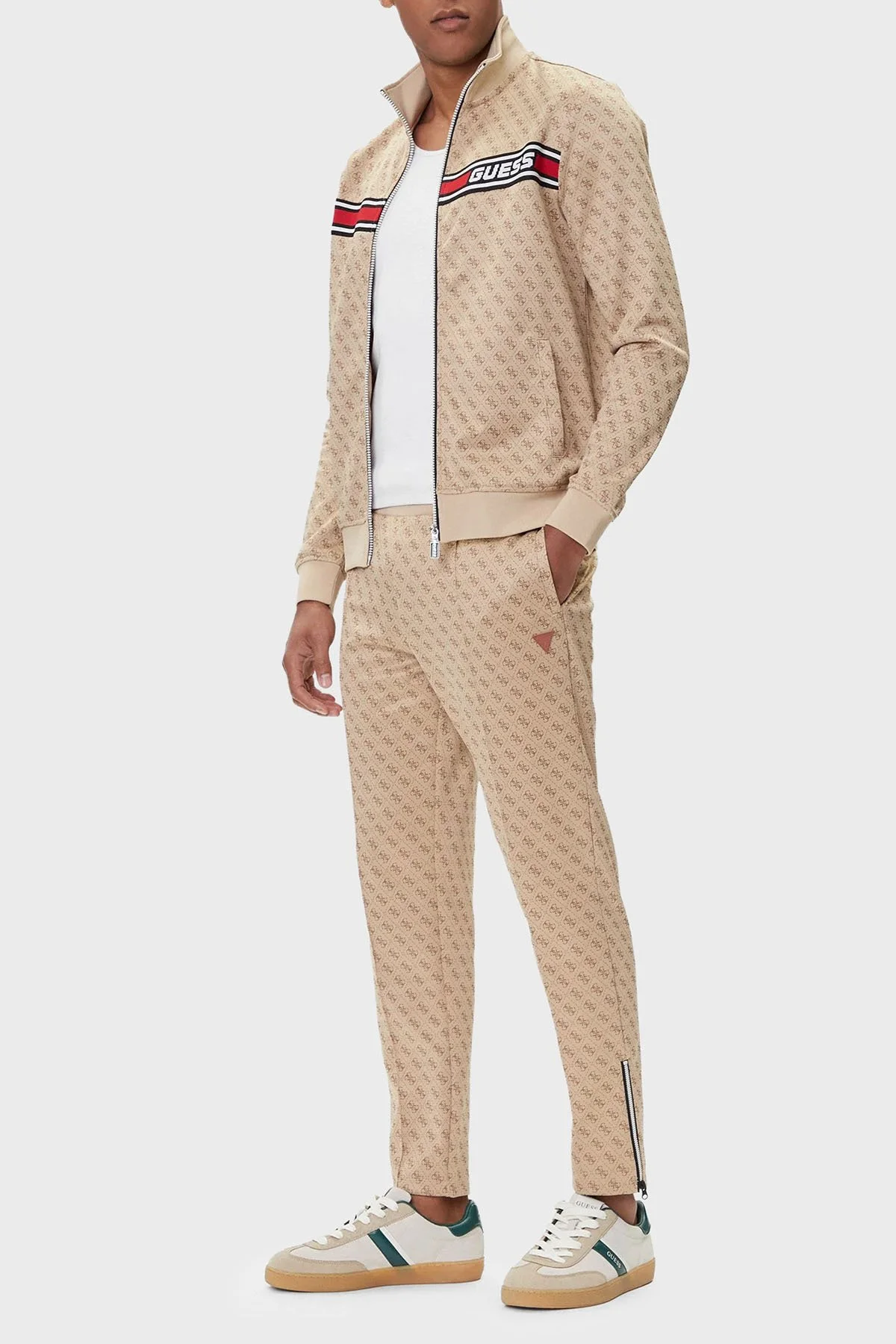 Guess Korbin Jakarlı Logo Baskılı Pamuklu Regular Fit Jogger Z2BB05K7122 Erkek Pantolon Z2BB05 K7122 P13W BEJ - 2