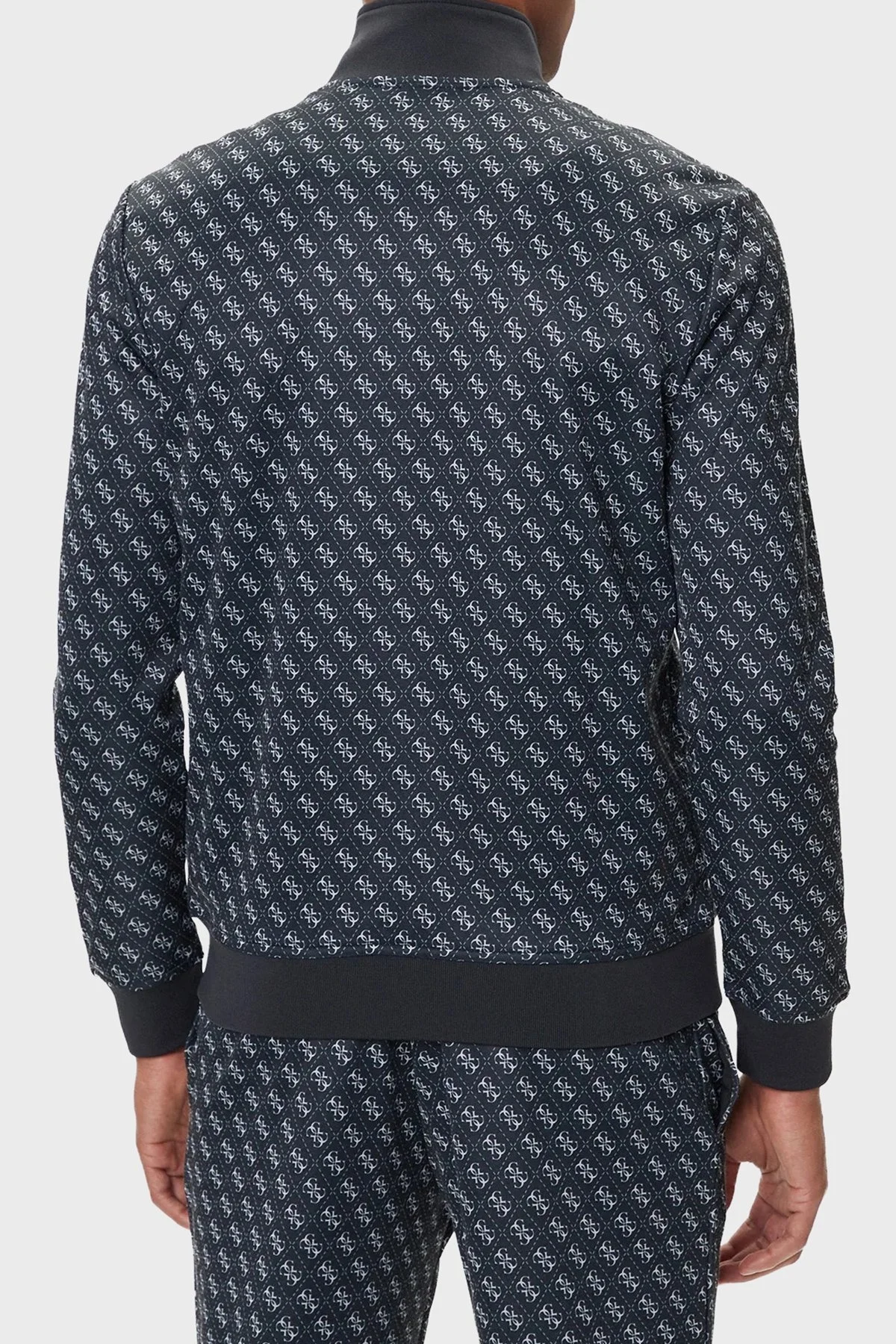 Guess Korbin Pamuklu Jakarlı Logo Baskılı Regular Fit Dik Yaka Z2BQ06K7122 Erkek Sweat Z2BQ06 K7122 P9QC LACİVERT - 3