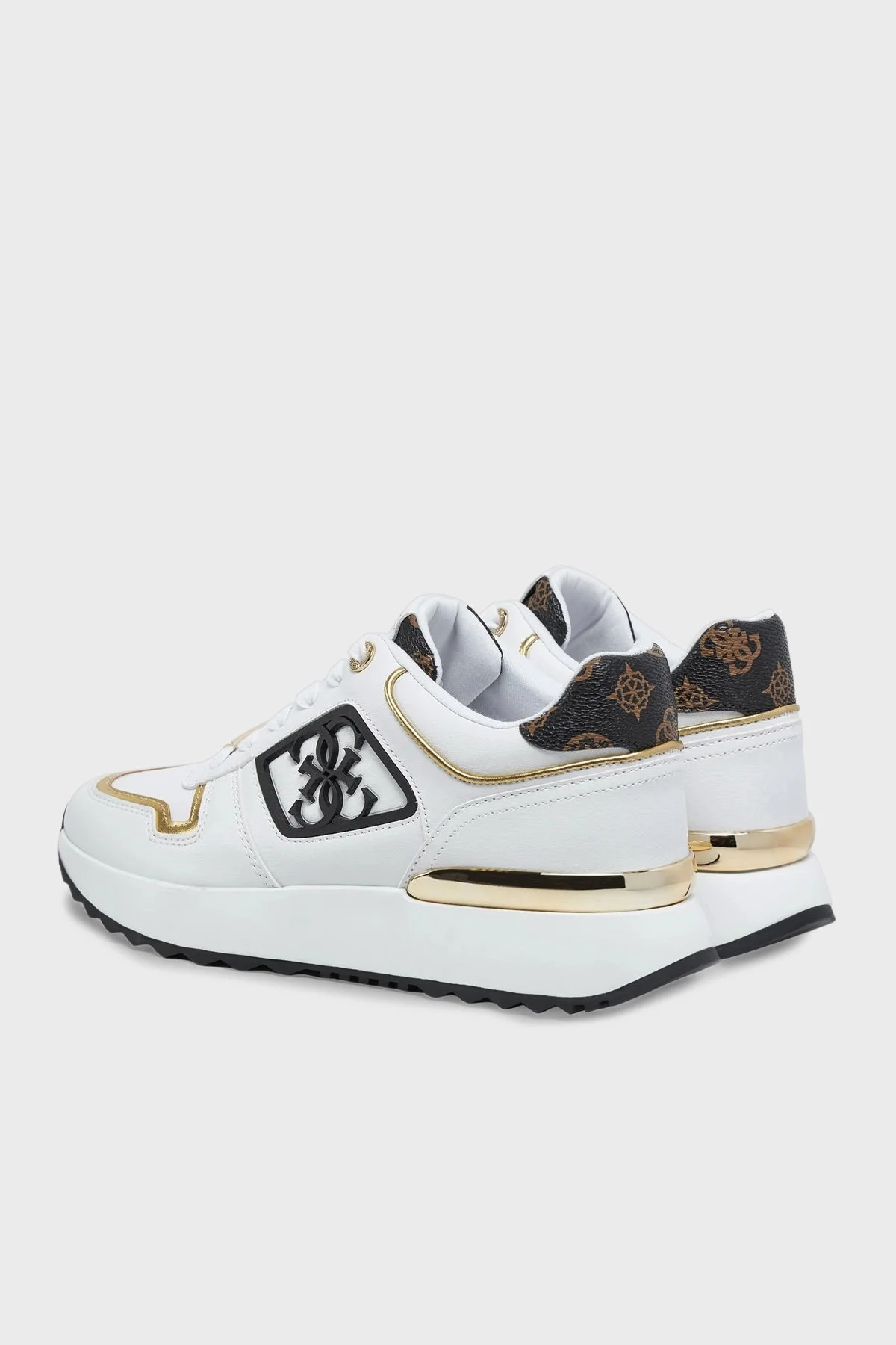 Guess Koyaa 4G Logolu Kalın Taban Sneaker FLJKOYELE12 Bayan Ayakkabı FLJKOY ELE12 WHBRO BEYAZ-KAHVE - 10