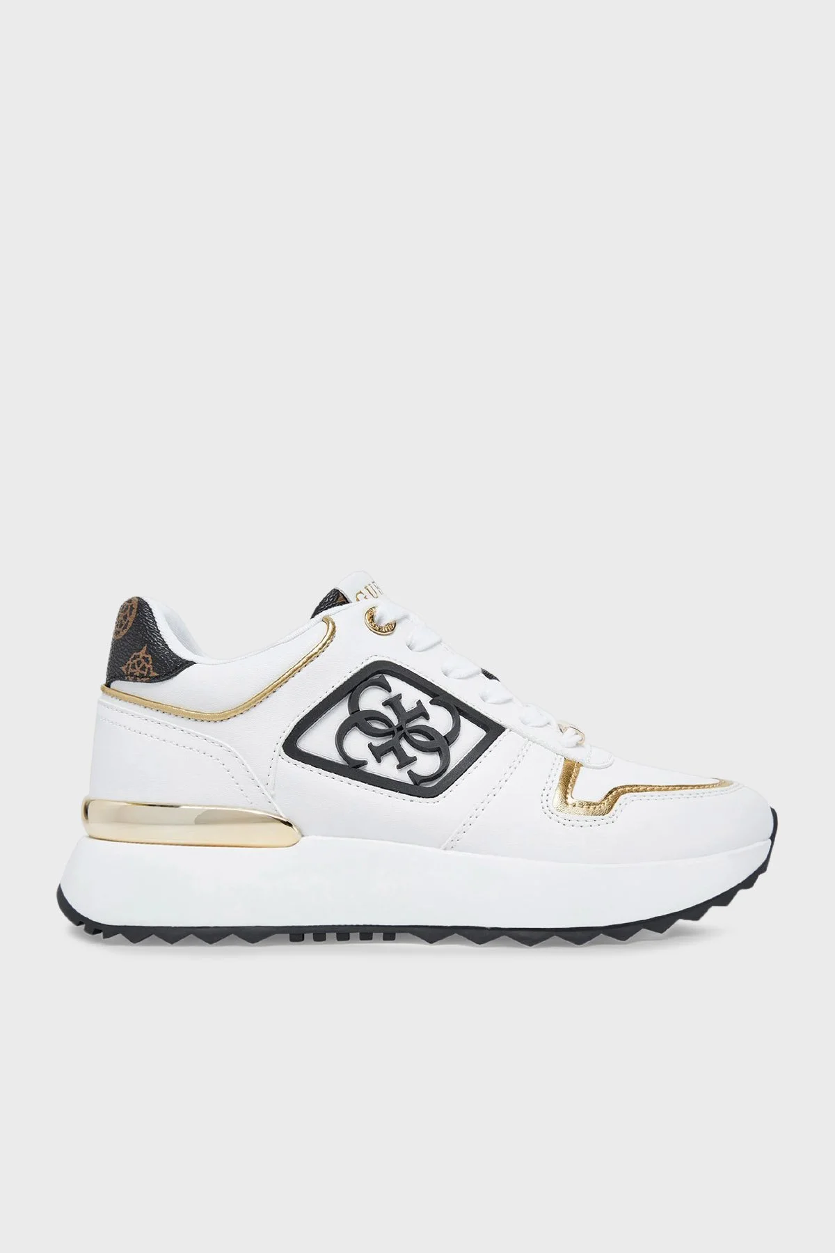 Guess Koyaa 4G Logolu Kalın Taban Sneaker FLJKOYELE12 Kadın Ayakkabı FLJKOY ELE12 WHBRO BEYAZ-KAHVE - 1