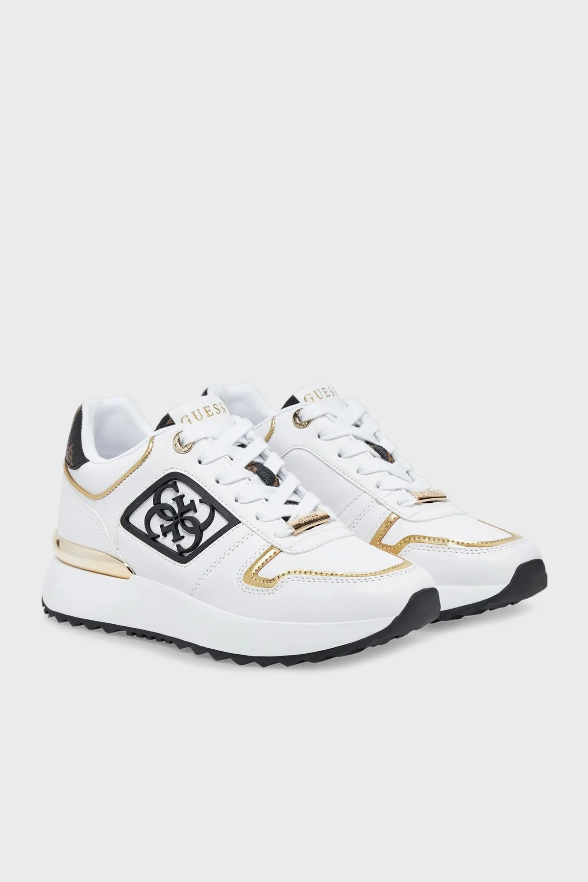 Guess Koyaa 4G Logolu Kalın Taban Sneaker FLJKOYELE12 Kadın Ayakkabı FLJKOY ELE12 WHBRO BEYAZ-KAHVE - 2