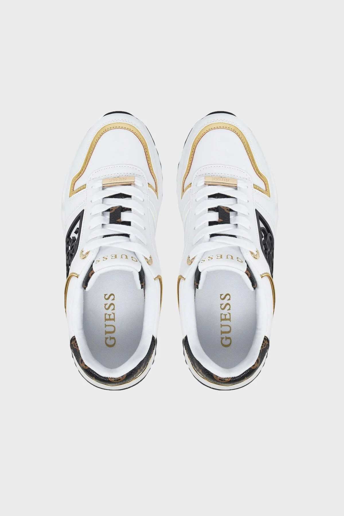 Guess Koyaa 4G Logolu Kalın Taban Sneaker FLJKOYELE12 Kadın Ayakkabı FLJKOY ELE12 WHBRO BEYAZ-KAHVE - 3