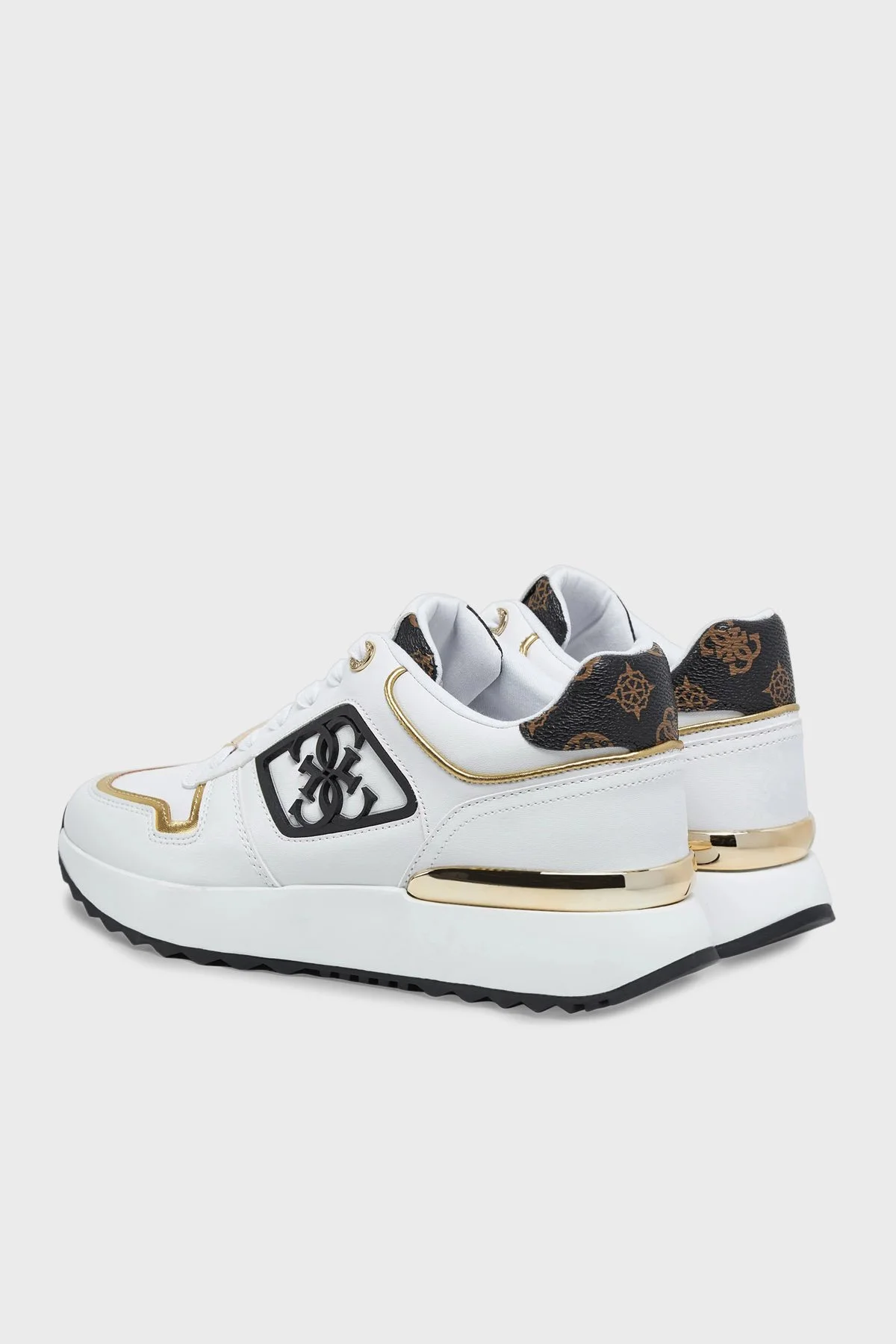 Guess Koyaa 4G Logolu Kalın Taban Sneaker FLJKOYELE12 Kadın Ayakkabı FLJKOY ELE12 WHBRO BEYAZ-KAHVE - 4