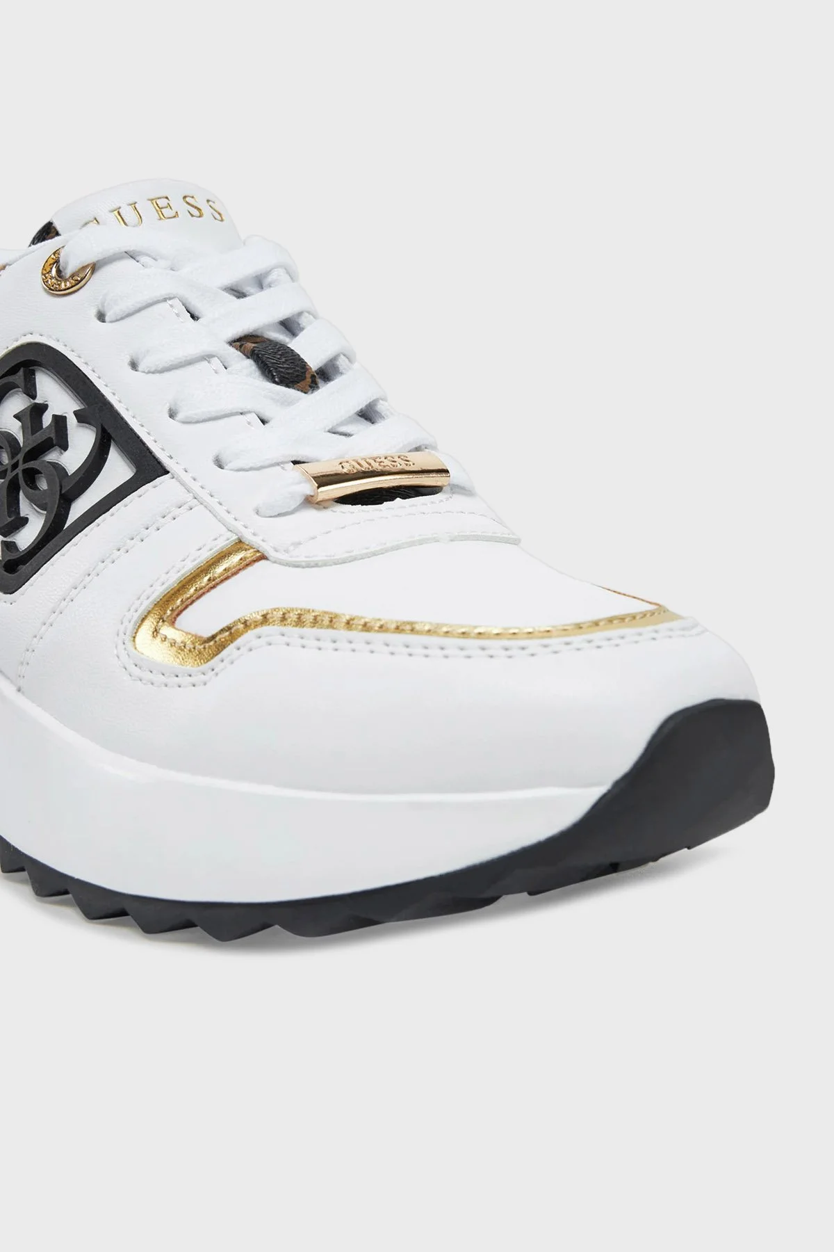 Guess Koyaa 4G Logolu Kalın Taban Sneaker FLJKOYELE12 Kadın Ayakkabı FLJKOY ELE12 WHBRO BEYAZ-KAHVE - 5