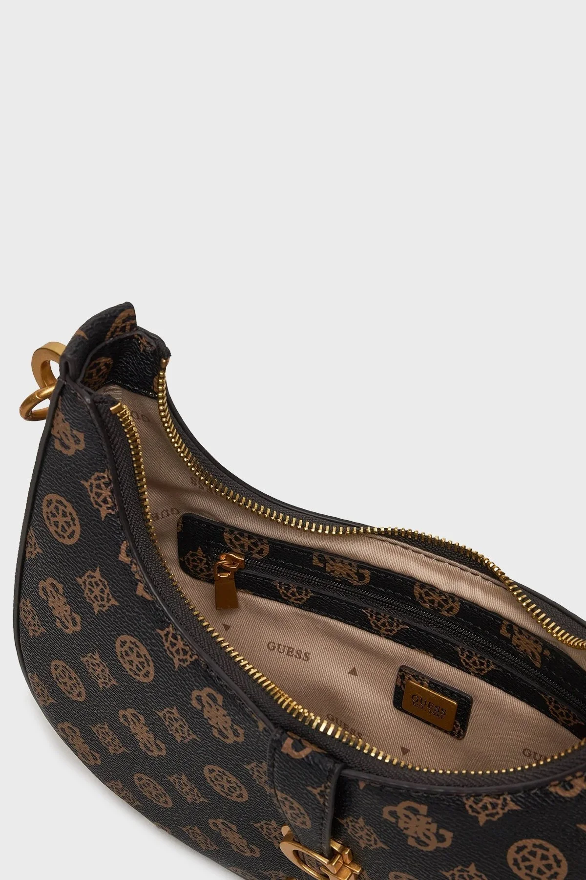 Guess Kuba Logolu Çıkarılabilir Zincirli Omuz Askılı HWPA9329180 Bayan Çanta HWPA93 29180 MLO KAHVE - 5