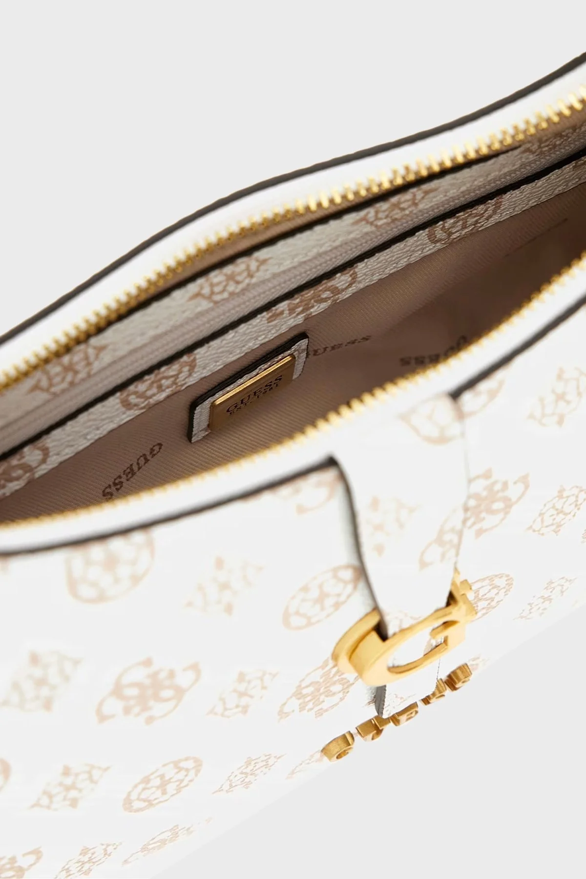 Guess Kuba Logolu Çıkarılabilir Zincirli Omuz Askılı HWPA9329180 Bayan Çanta HWPA93 29180 WLO BEYAZ - 3