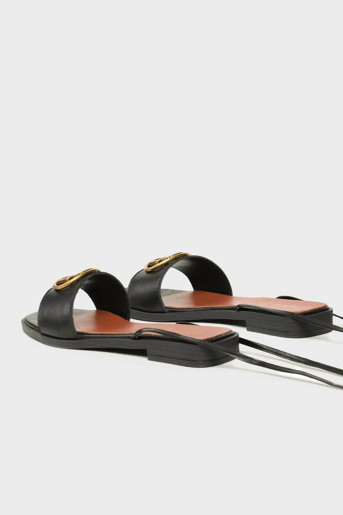 Guess Kyara Bağlamalı Deri Bayan Sandalet FL6KYA ELE03 BLACK SİYAH - 3