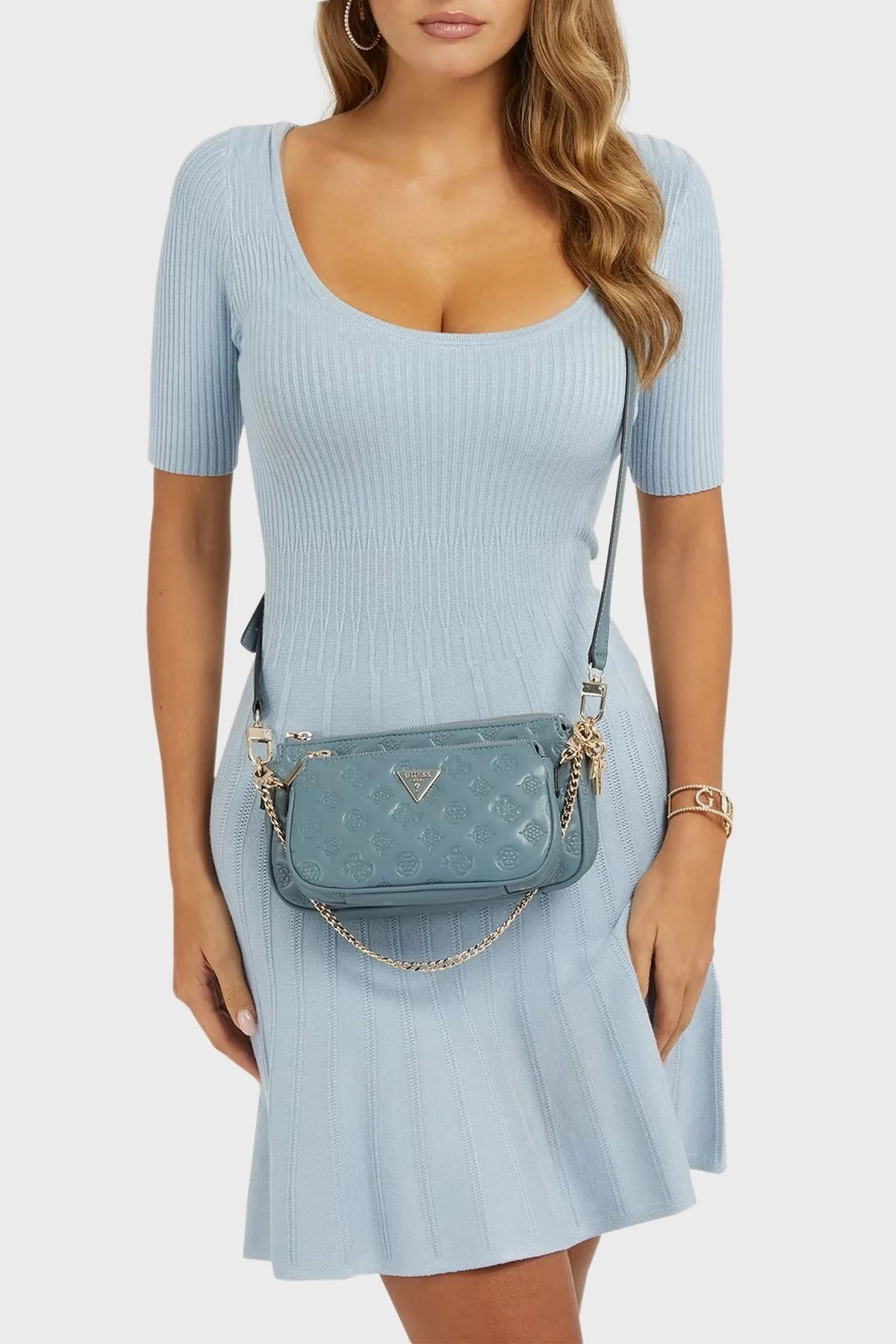 Guess La Femme Logolu Mini Çapraz Askılı Bayan Çanta HWPD8689700 SLA PETROL - 2