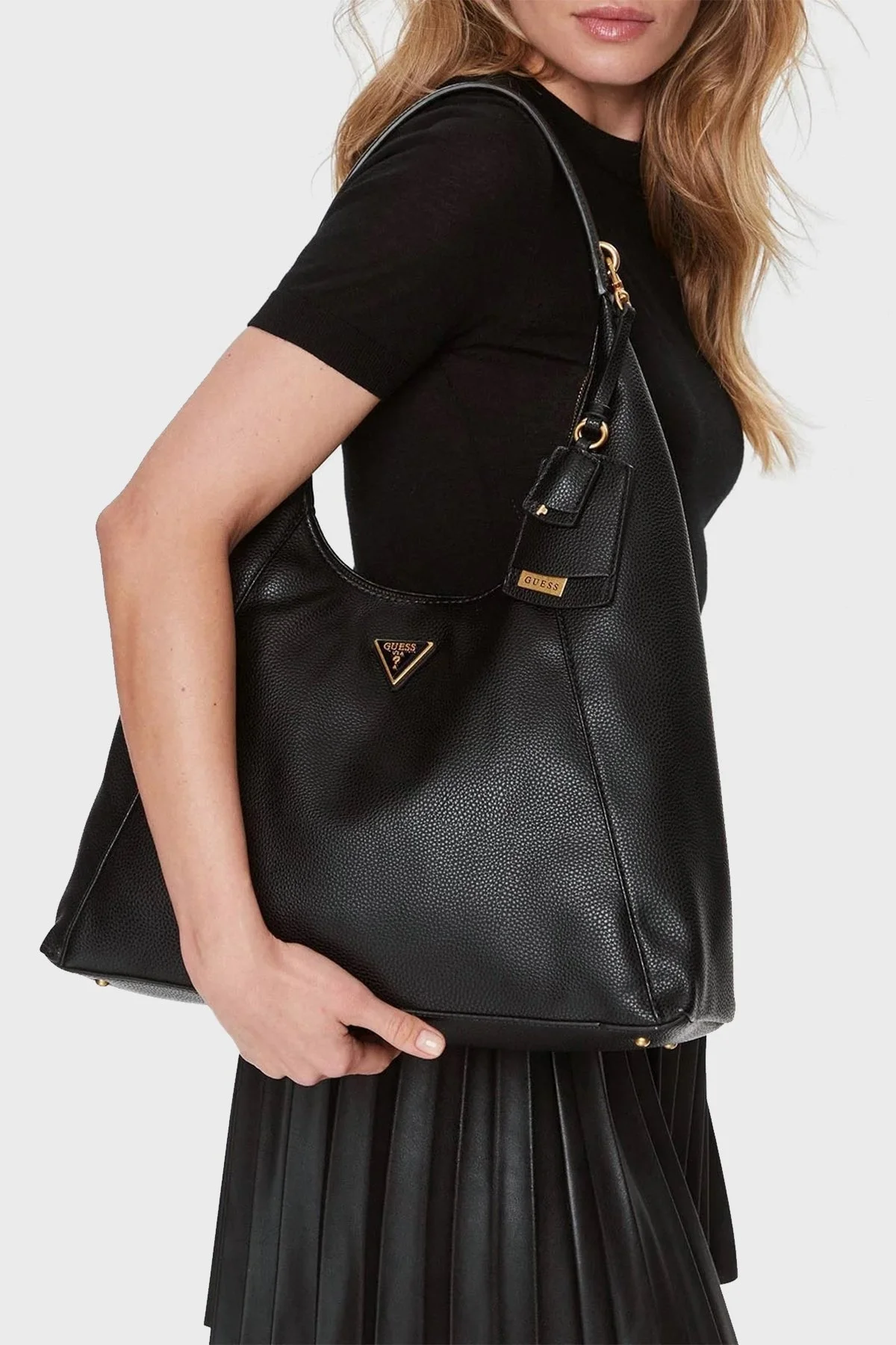 Guess Laryn Logolu Fermuarlı Omuz Askılı HWBA9196030BLA Bayan Çanta HWBA9196030 BLA SİYAH - 2