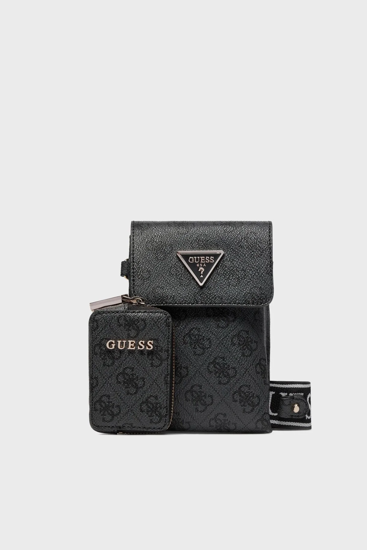 Guess Latona Çıkarılabilir Askılı Mini Cüzdanlı HWSG92 11810 Bayan Telefon Çantası HWSG9211810 CLO ANTRASİT - 1