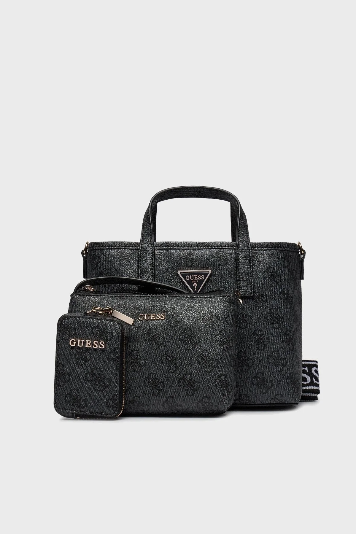 Guess Latona İç Bölmeli Mini Cüzdanlı Çıkarılabilir Uzatma Askılı HWSG9211750CLO Bayan Çanta HWSG9211750 CLO ANTRASİT - 1