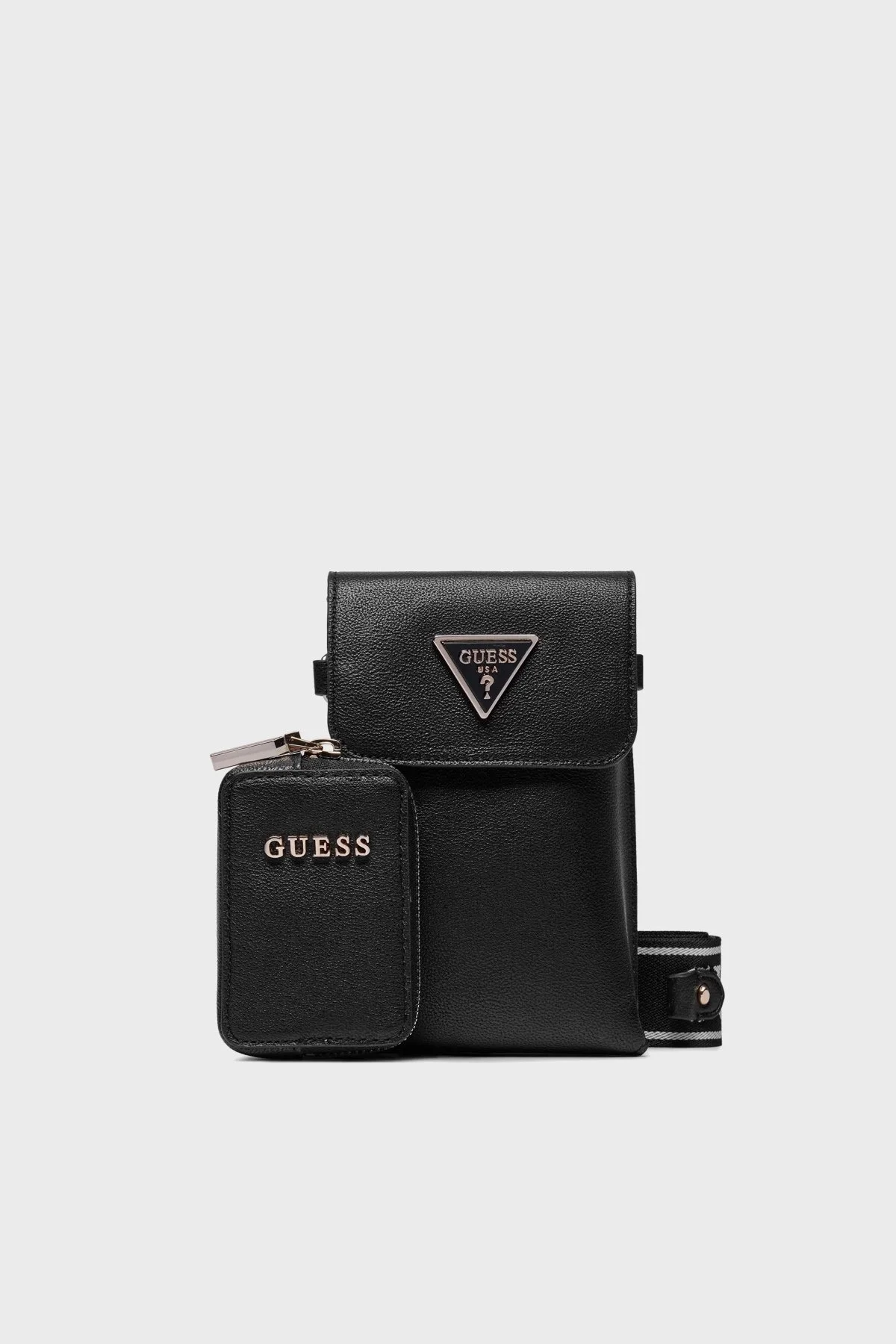 Guess Latona Logolu Mini Cüzdanlı HWBG9211810BLA Bayan Telefon Çantası HWBG9211810 BLA SİYAH - 1